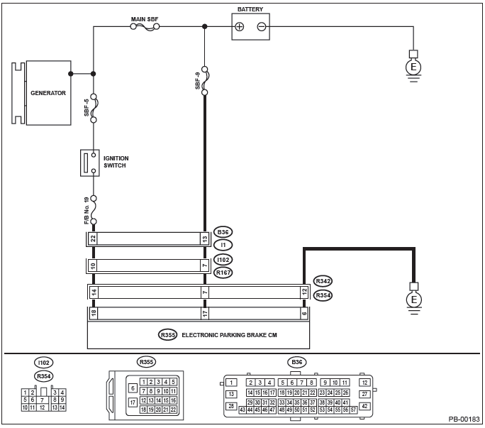 Subaru Outback. Parking Brake (Diagnostics)