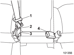 1) Center seatbelt tongue plate