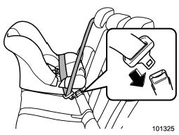 1. Place the child restraint system in the rear seating position.