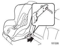 1. While following the instructions supplied by the child restraint system manufacturer,