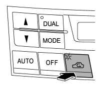 Select airflow by pressing the air inlet selection button “”.