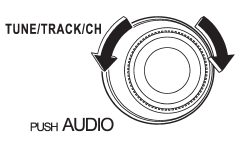 Turn the “TUNE/TRACK/CH” dial clockwise to select the next channel and turn the