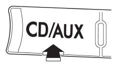 2. Press the AUX input selection button “CD/AUX” on the audio control panel to