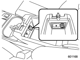 Power outlet in the center console