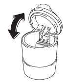 The portable ashtray can be installed in each cup holder. For the locations of