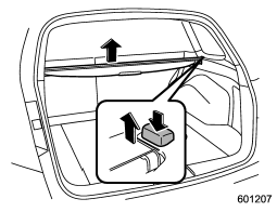 2. Hold down the button on the righthand rear quarter panel and lift up the right-hand