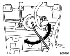 4. Insert the hex-head wrench in the end of the motor shaft.