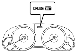 The cruise control set indicator light illuminates when the ignition switch is