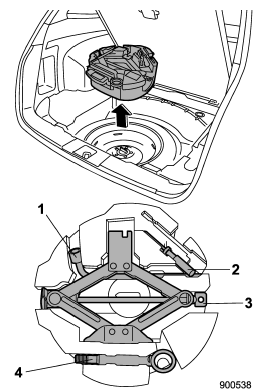 1) Wheel nut wrench