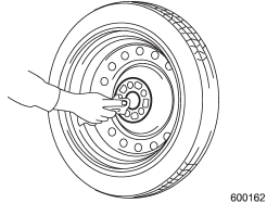 11. Before putting the spare tire on, clean the mounting surface of the wheel