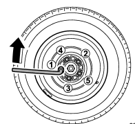 14. Use the wheel nut wrench to securely tighten the wheel nuts to the specified