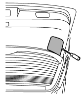 1. Apply a flat-head screwdriver to the light cover as shown in the illustration,