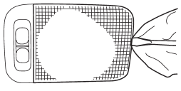 1. Remove the lens by prying the edge of the lens with a flat-head screwdriver.