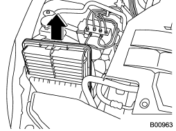 4. Open the air cleaner case and remove the air cleaner element.