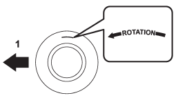 Example of tire rotation direction mark