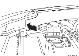 4. After replacing the bulbs, reposition the protective cover of the engine compartment.